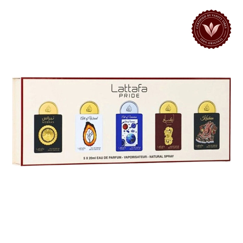 Lattafa Pride Collection No.3 gift set — on white with Vanity Vibes badge