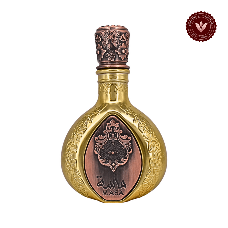 Lattafa Pride Masa 100ml Eau de Parfum, front-facing single bottle on white background with Vanity Vibes badge