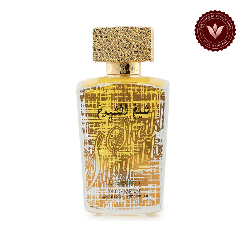 Lattafa Sheikh Al Shuyukh Luxe Edition perfume bottle, centered front view