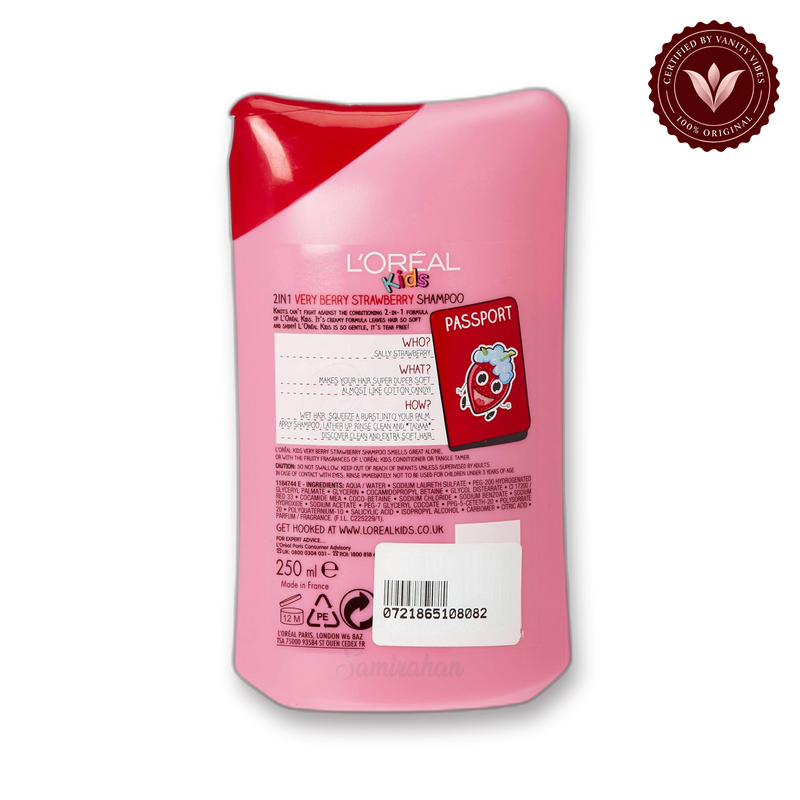 Loreal Paris Kids Extra Gentle 2in1 Shampoo Very Berry Strawberry 250ml — secondary view