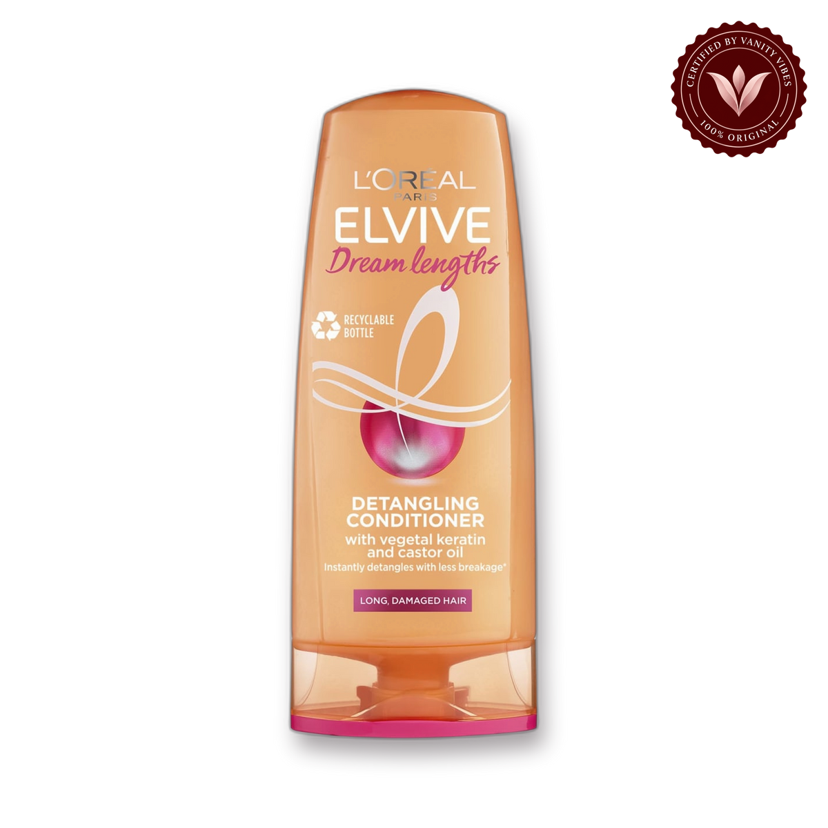 Loreal Paris L'Oréal Paris Elvive Dream Lengths Detangling Conditioner 200ml - With Vegetal Keratin & Castor Oil for Smooth, Tangle-Free Hair — secondary view