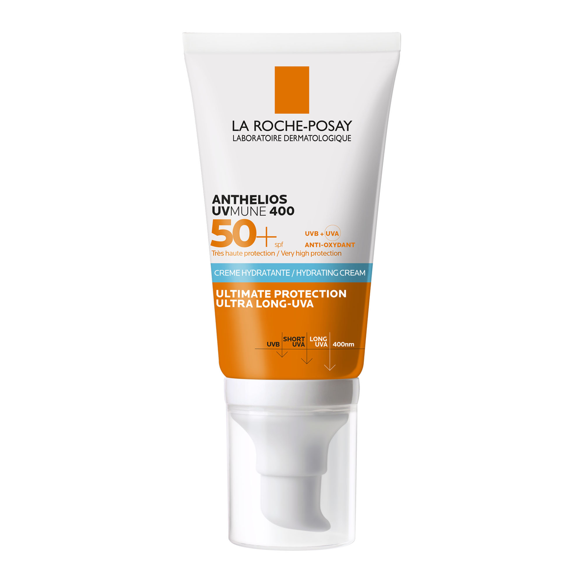La Roche-Posay Anthelios UVMune 400 Hydrating Cream SPF50+ 50ml front product on white background