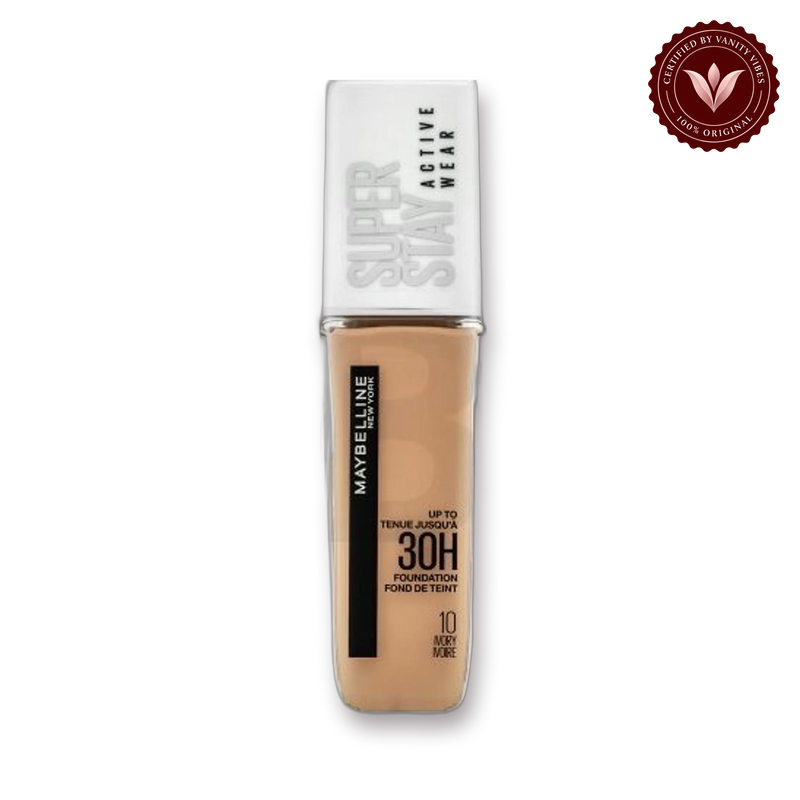 Maybelline New York Super Stay 30H Active Wear Foundation (10 Ivory) – front view