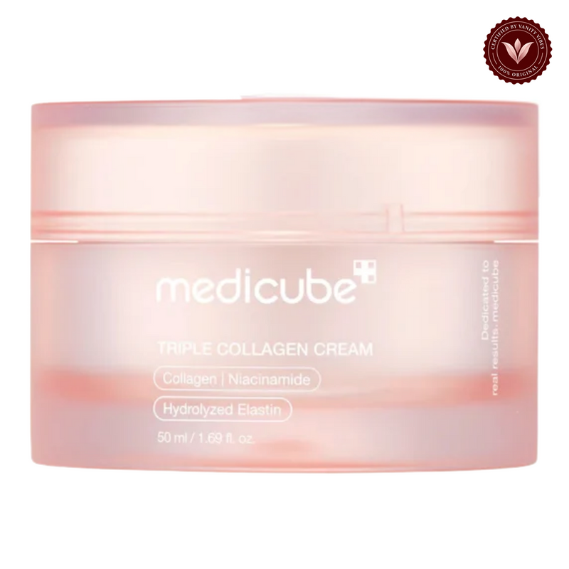 Medicube Triple Collagen Cream 50ml front product photo with Vanity Vibes seal