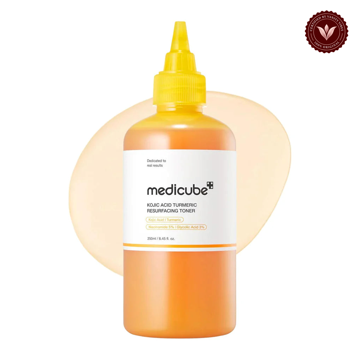 Medicube Kojic Acid Turmeric Resurfacing Toner 250ml alternate product photo with Vanity Vibes seal