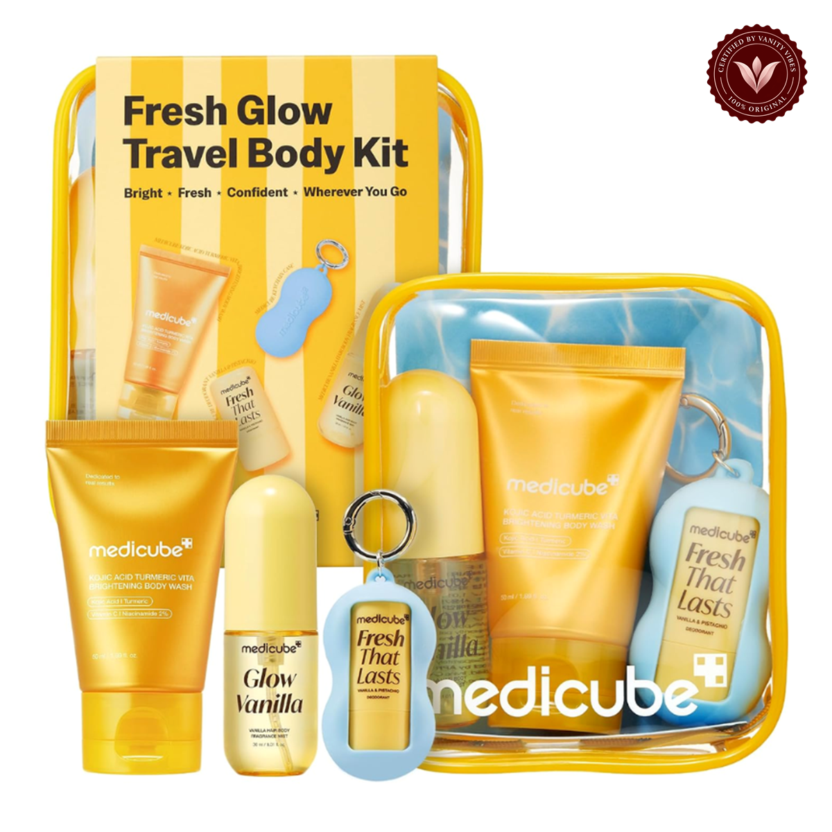Medicube Fresh Glow Travel Body Kit 3 Piece alternate product photo with Vanity Vibes seal