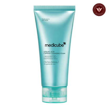 Medicube Azelaic Acid Capsule Cleansing Foam 120gm front product photo with Vanity Vibes seal