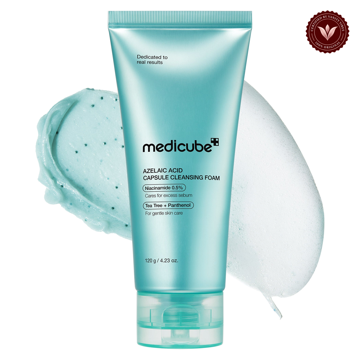 Medicube Azelaic Acid Capsule Cleansing Foam 120gm alternate product photo with Vanity Vibes seal