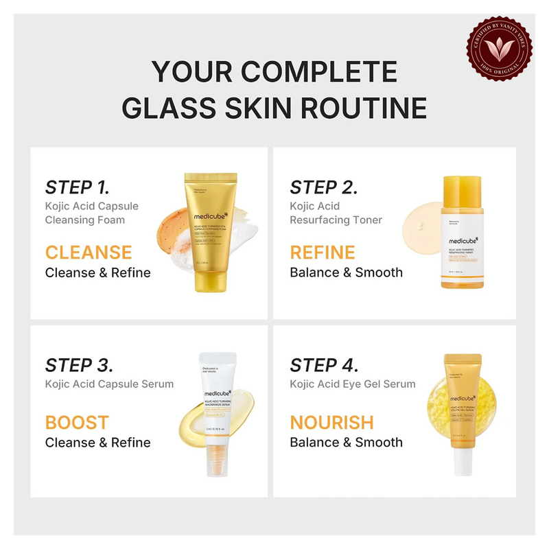 Medicube Kojic Brightening Essentials Kit 4 Pieces alternate product photo with Vanity Vibes seal