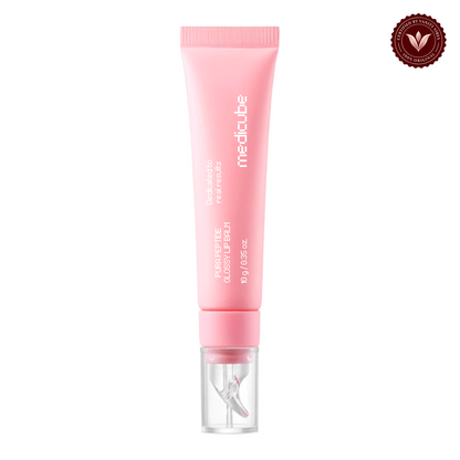 Medicube PDRN Peptide Glossy Lip Balm 10gm front product photo with Vanity Vibes seal