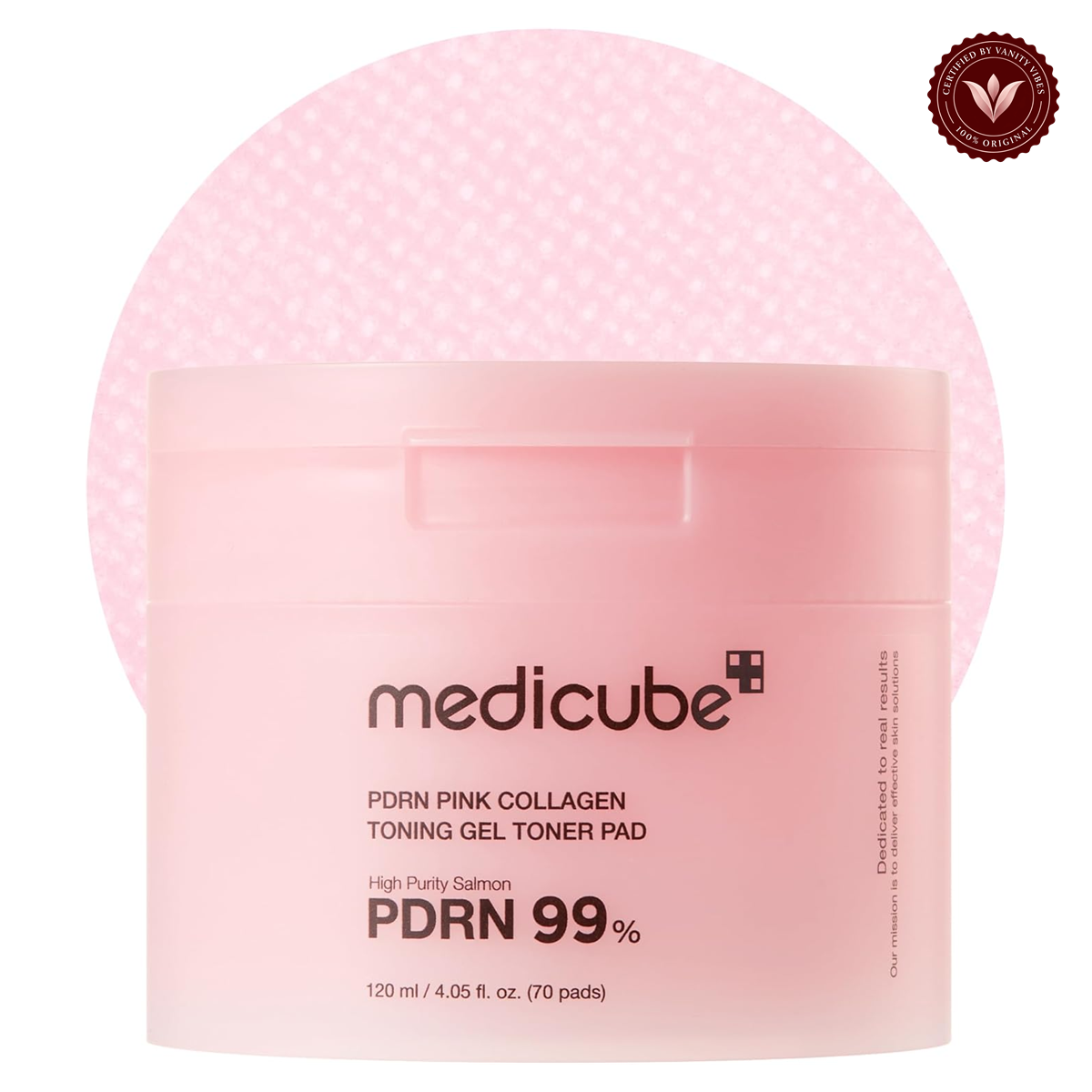 Medicube PDRN Pink Collagen Toning Gel Toner Pad 70 Pads alternate product photo with Vanity Vibes seal