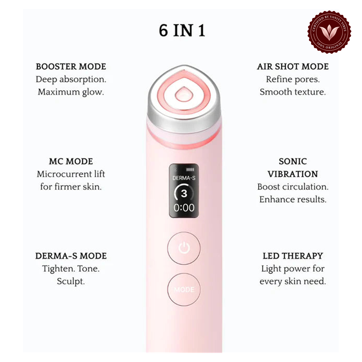 Medicube AGE-R Booster Pro EX Device alternate product photo with Vanity Vibes seal