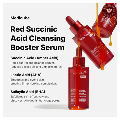 Medicube 1 Min Red Acne Succinic Acid Peel 40gm alternate product photo with Vanity Vibes seal