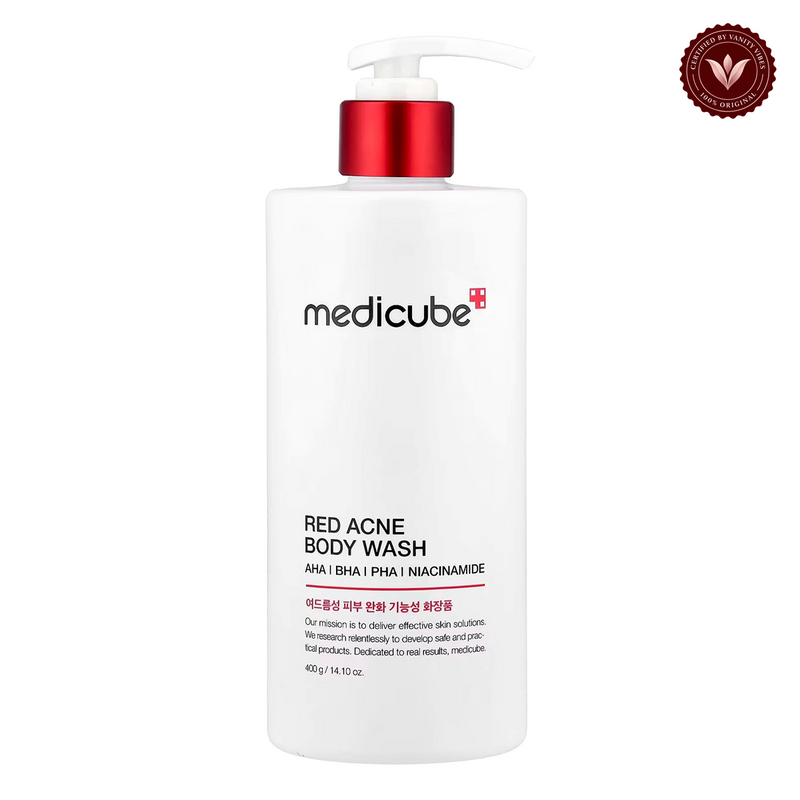 Medicube Red Acne Body Wash 2.0 400gm alternate product photo with Vanity Vibes seal