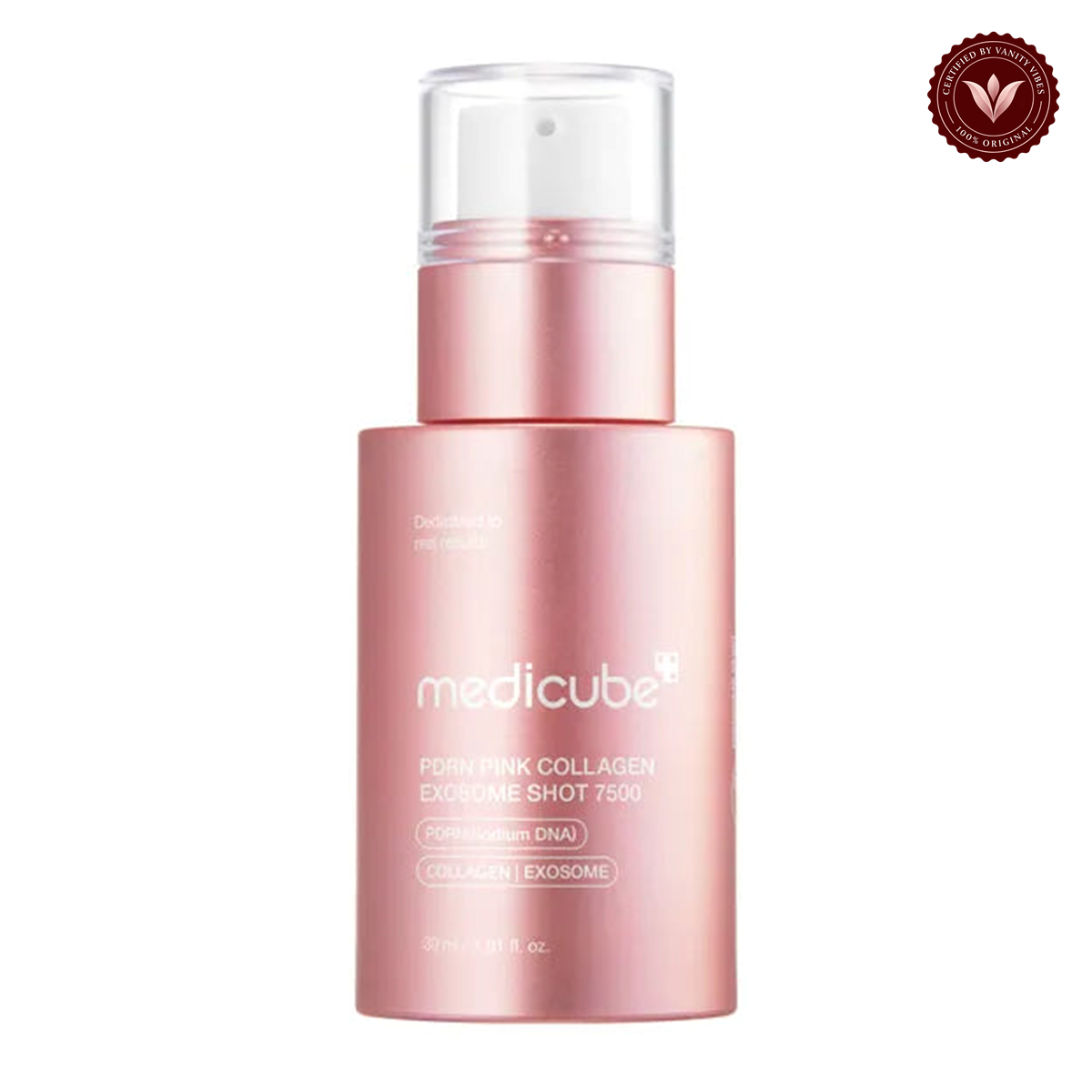 Medicube PDRN Pink Collagen Exosome Shot 7500 Serum 30ml alternate product photo with Vanity Vibes seal