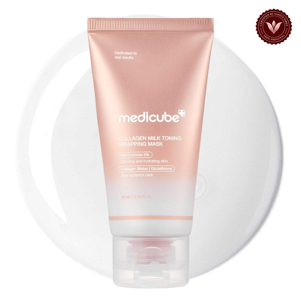 Medicube Collagen Milk Toning Wrapping Mask 75ml alternate product photo with Vanity Vibes seal