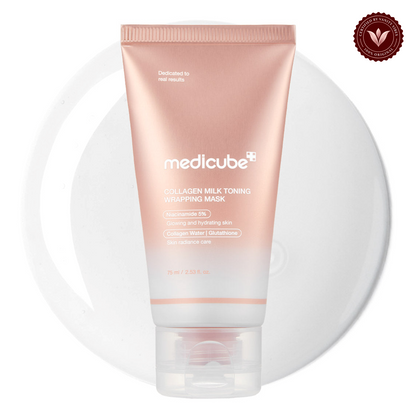 Medicube Collagen Milk Toning Wrapping Mask 75ml alternate product photo with Vanity Vibes seal