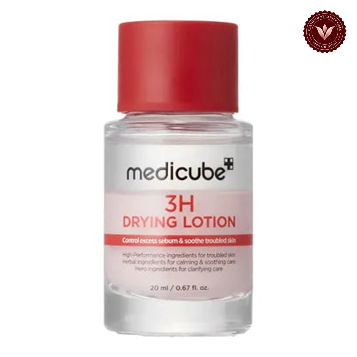 Medicube 3H Drying Lotion 20ml front product photo with Vanity Vibes seal