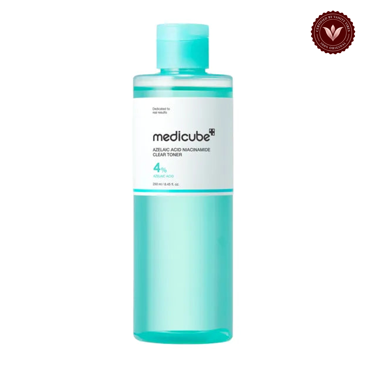 Medicube Azelaic Acid Niacinamide Clear Toner - 250ml front product photo with Vanity Vibes seal