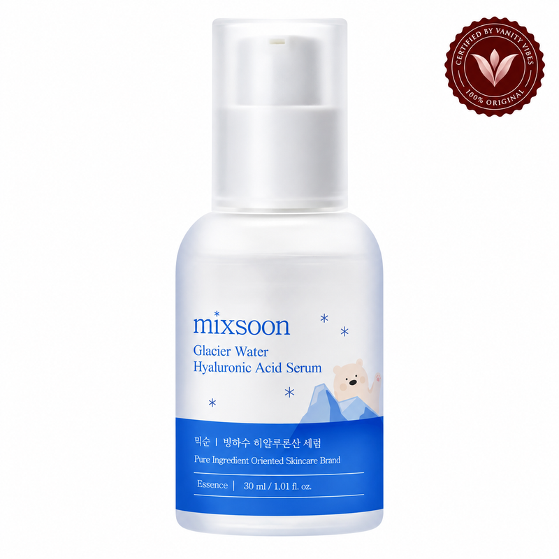 Mixsoon Glacier Water Hyaluronic Acid Serum 30ml | Hydrating K-Beauty Serum Pakistan front-facing product image with Vanity Vibes badge