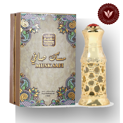 Naseem Musk Safi 6ml concentrated perfume oil with box, Vanity Vibes badge