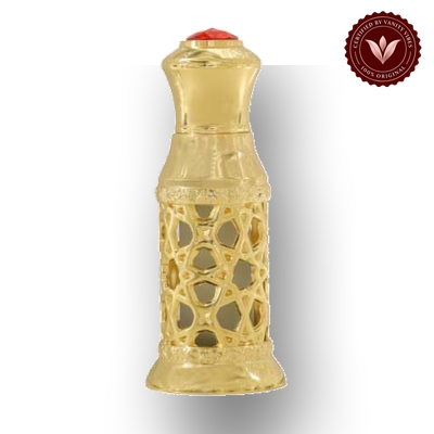 Naseem Musk Safi 6ml concentrated perfume oil bottle, Vanity Vibes badge