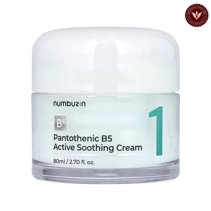 Numbuzin No.1 Pantothenic B5 Active Soothing Cream 80ml on white with the official Vanity Vibes badge