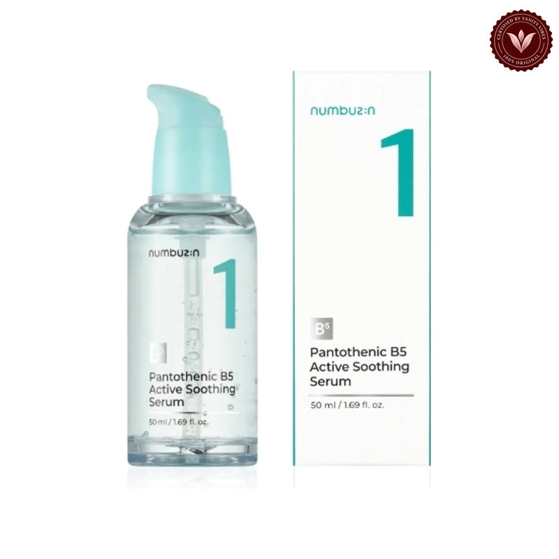 Numbuzin No.1 Pantothenic B5 Active Soothing Serum 50ml on white with the official Vanity Vibes badge