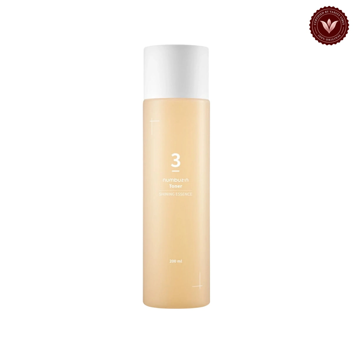 Numbuzin No.3 Super Glowing Essence Toner 200ml on white with the official Vanity Vibes badge