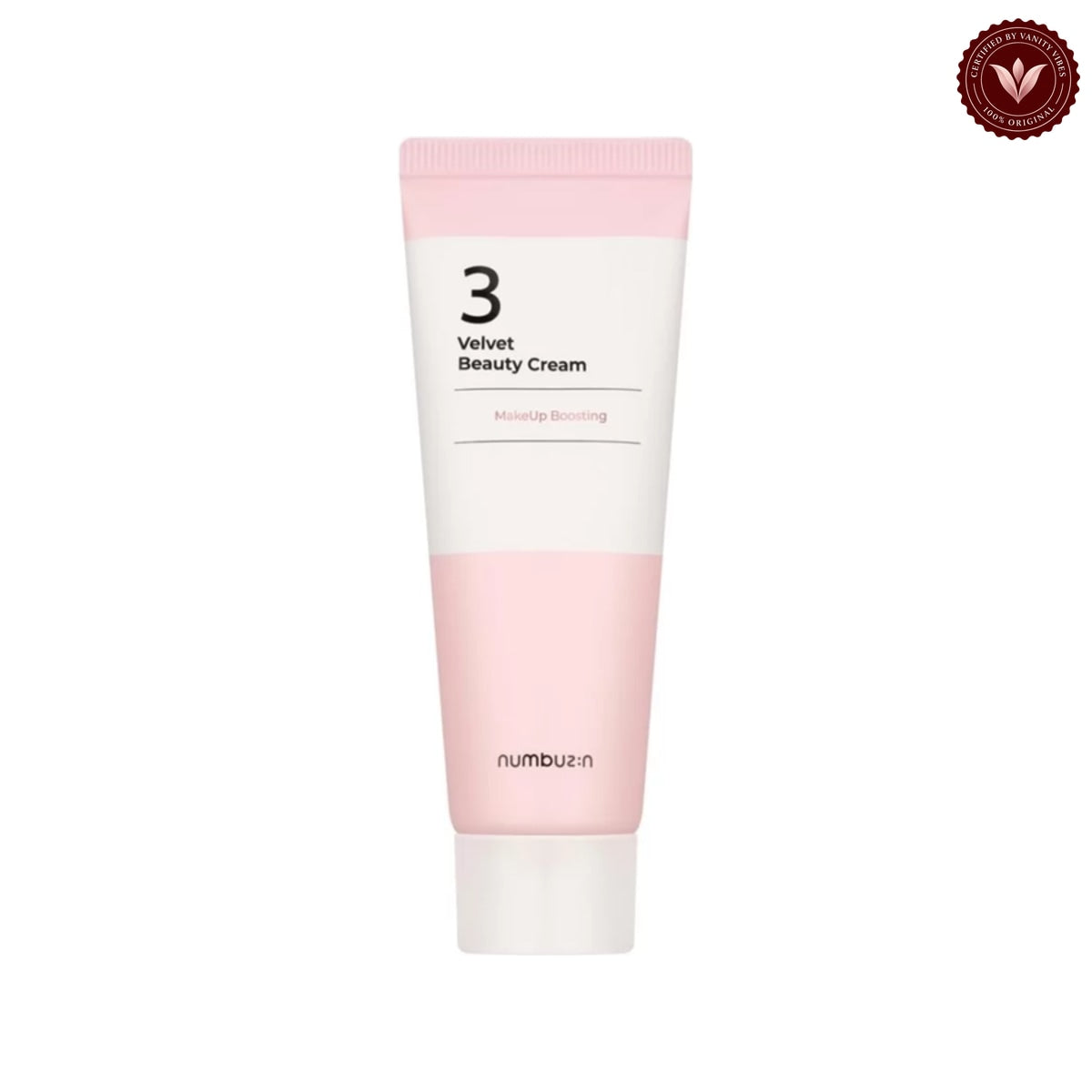 Numbuzin No.3 Velvet Beauty Cream 60ml on white with the official Vanity Vibes badge