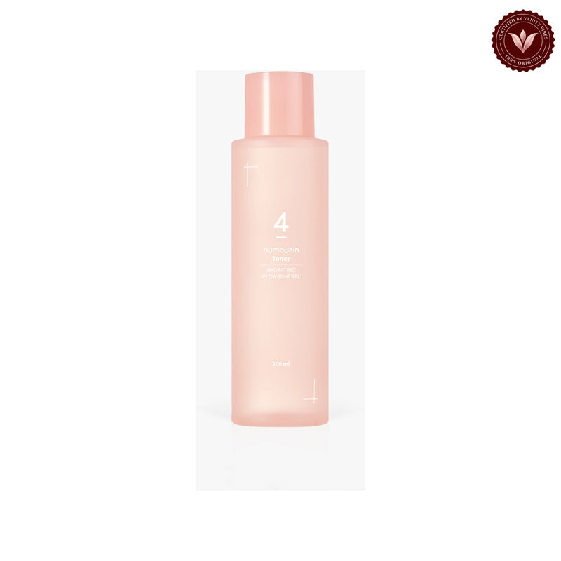 Numbuzin No.4 Hydrating Glow Mineral Toner 200ml on white with the official Vanity Vibes badge