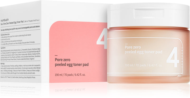 Numbuzin No.4 Pore Zero Peeled Egg Toner Pads 70 Pads additional product image