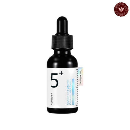 Numbuzin No.5 Glutathione Vitamin Concentrated Serum 30ml on white with the official Vanity Vibes badge
