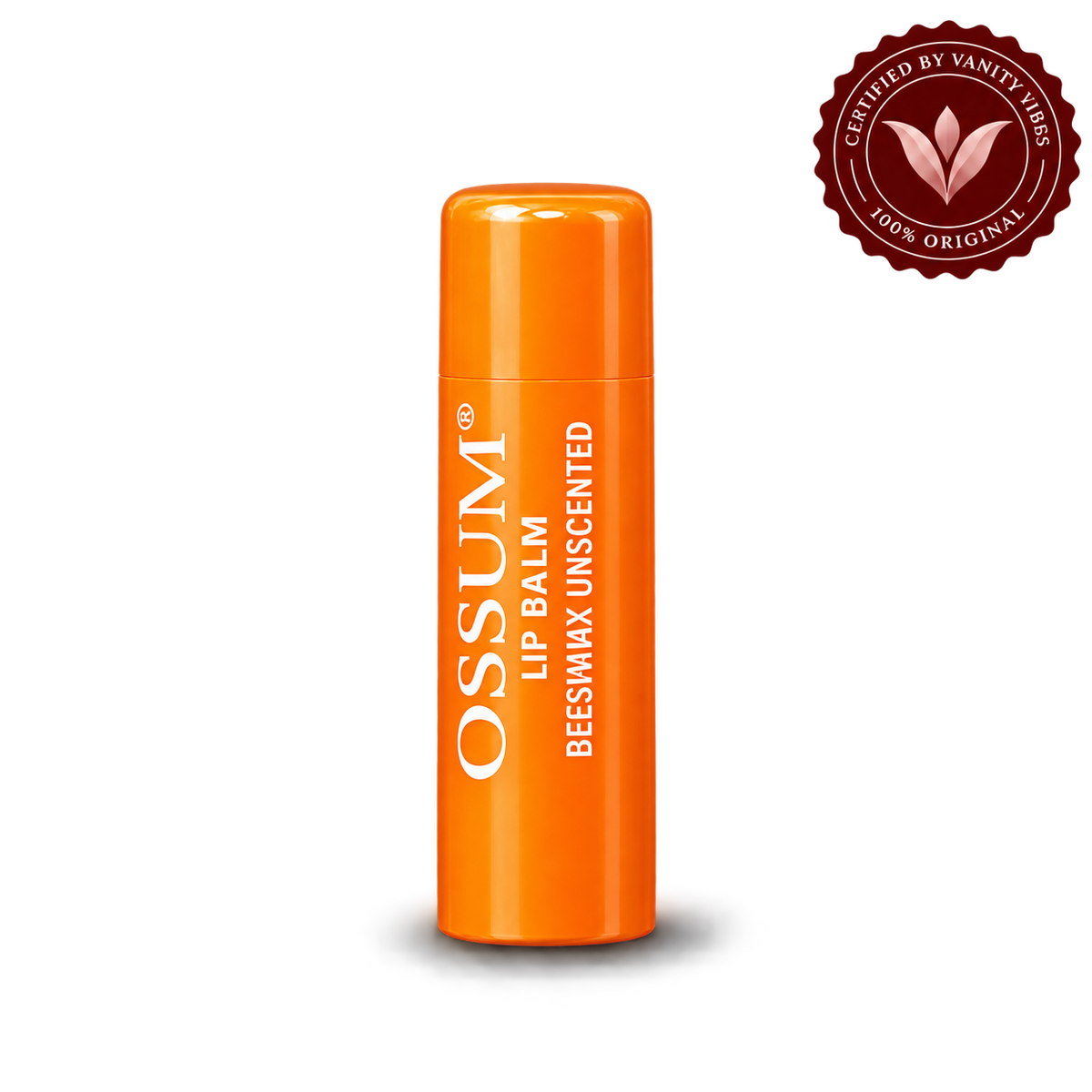 Ossum Beeswax Unscented lip balm stick with Vanity Vibes seal