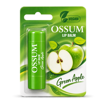 Ossum Green Apple lip balm retail packaging