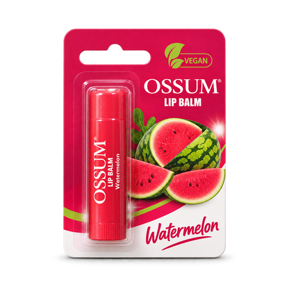 Ossum Watermelon lip balm retail packaging