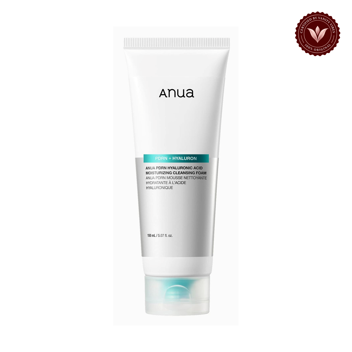 Anua Anua PDRN Hyaluronic Acid Moisturizing Cleansing Foam 150ml — Vanity Vibes branded product photo 1
