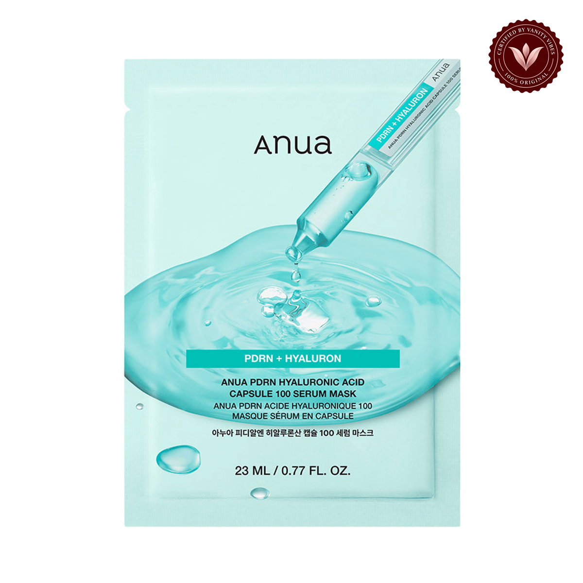 Anua Anua PDRN Hyaluronic Acid Capsule 100 Serum Mask 23ml — Vanity Vibes branded product photo 2
