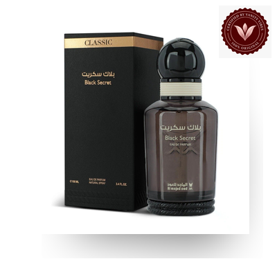 Black Secret by Al Majed Oud box and bottle