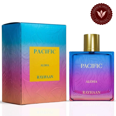 Rayhaan Pacific Aloha EDP 100ml bottle and box