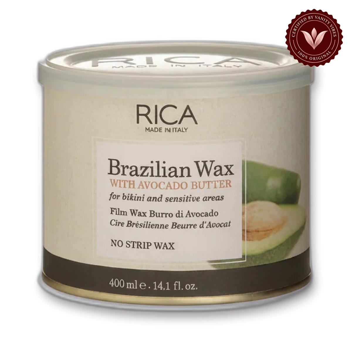 Rica Avocado Butter Brazilian Wax - For Bikini & Sensitive Areas Original — front-facing product