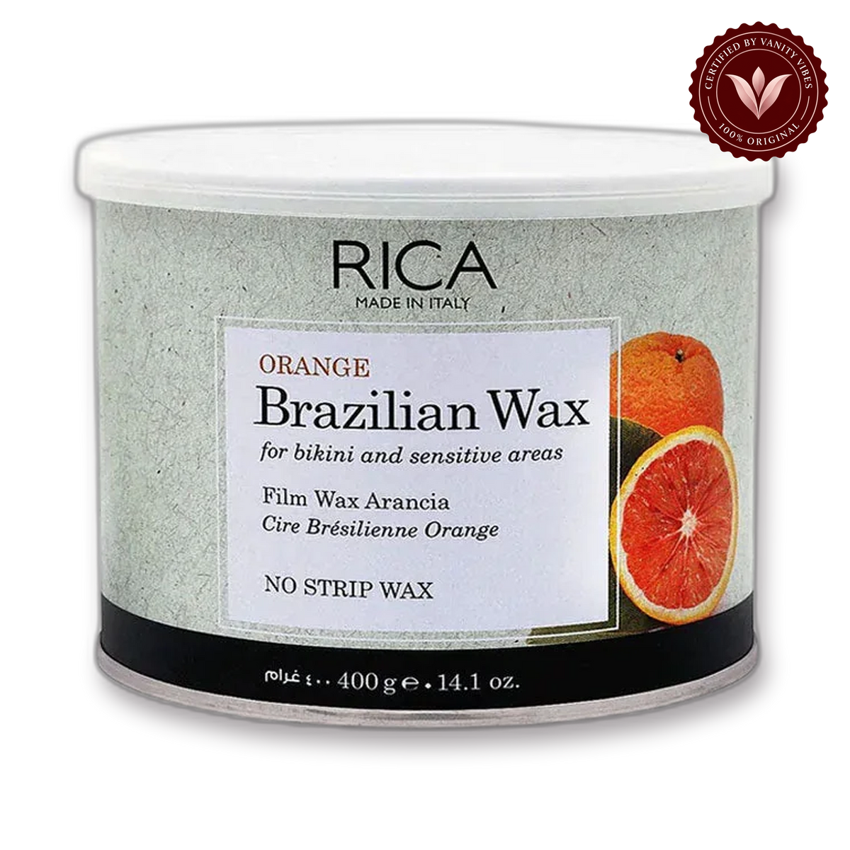 Rica Orange Brazilian Wax For Bikni and Sensitive Areas 400ml — front-facing product