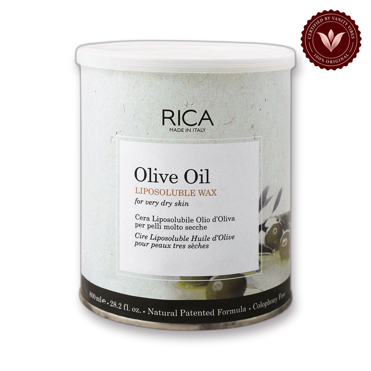 RICA Olive Oil Liposoluble Wax For Very Dry Skin 800ml — front view