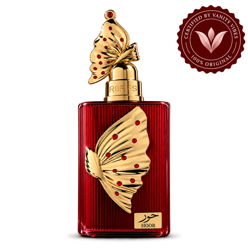 Riiffs Hoor Perfume 100ml transparent bottle with Vanity Vibes logo