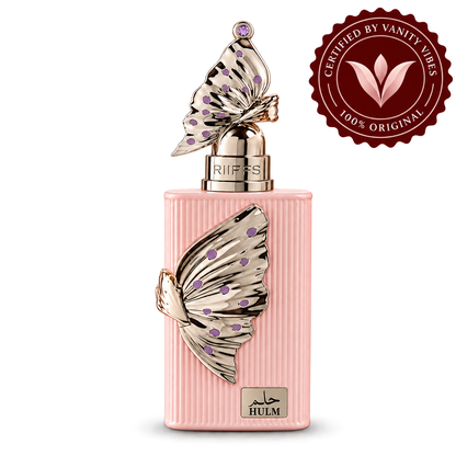 Riiffs Hulm Women's Perfume 100ml transparent bottle with Vanity Vibes logo