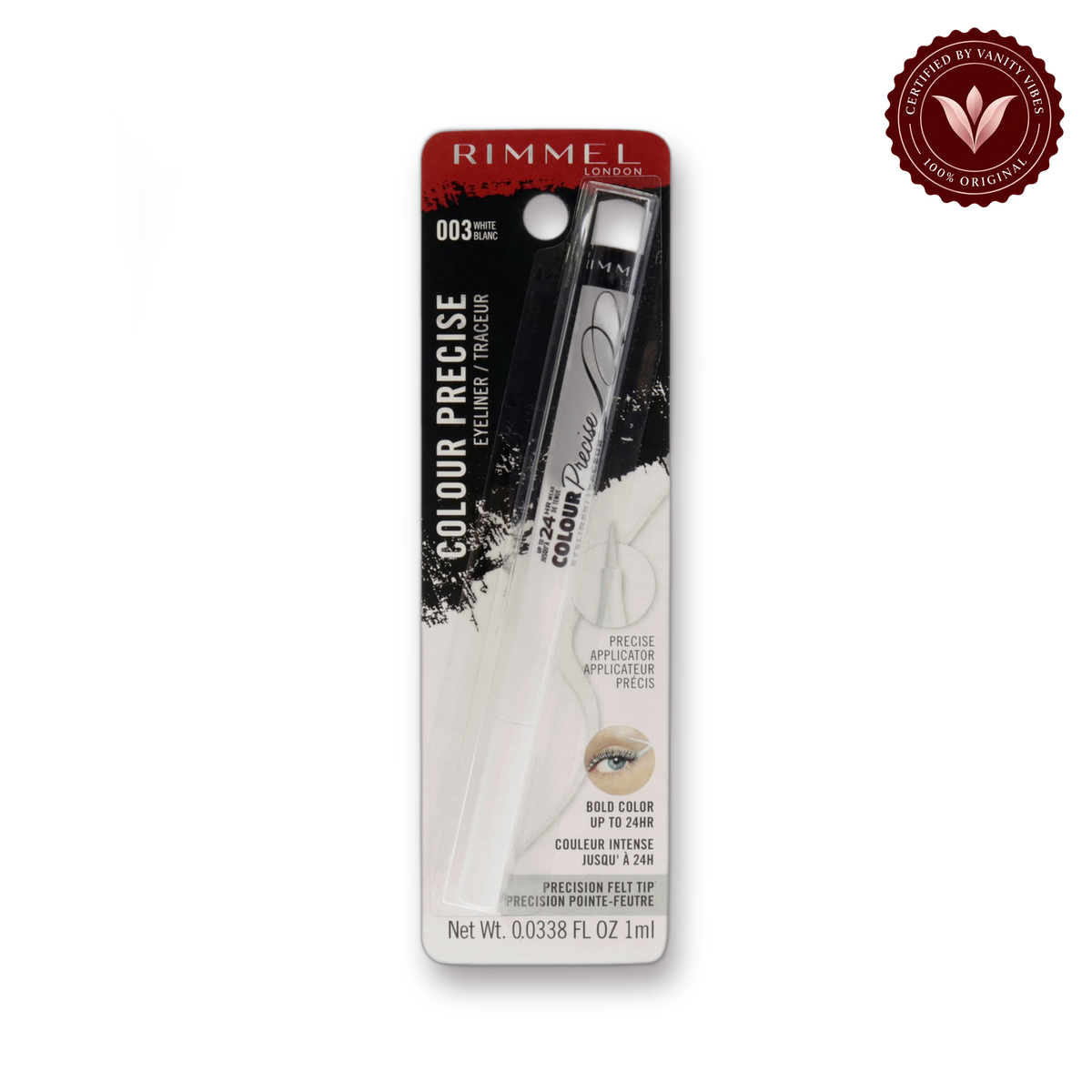 Rimmel - Colour Precise 24h Eyeliner 1ml 003 -White — product image 2