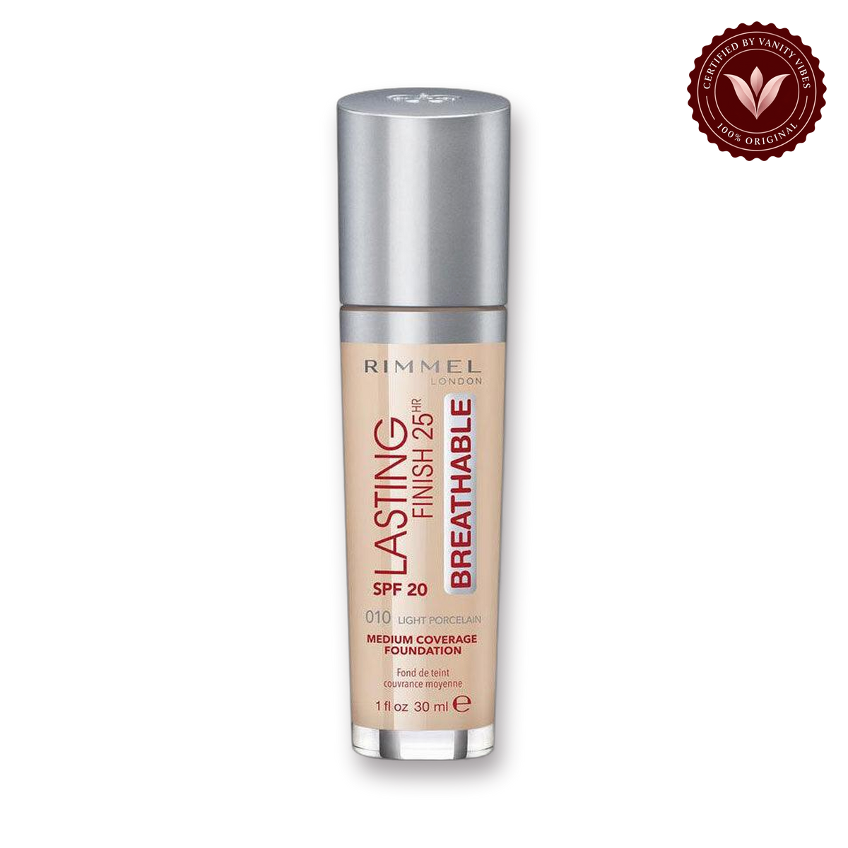 Rimmel Lasting Finish 25hr Nude Foundation 010 Light Porcelain 30ml — product image 1
