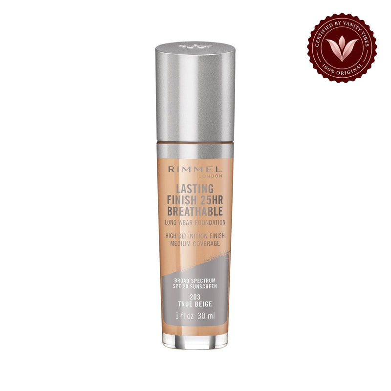 Rimmel Lasting Finish Breathable Foundation 203 True Beige - main image