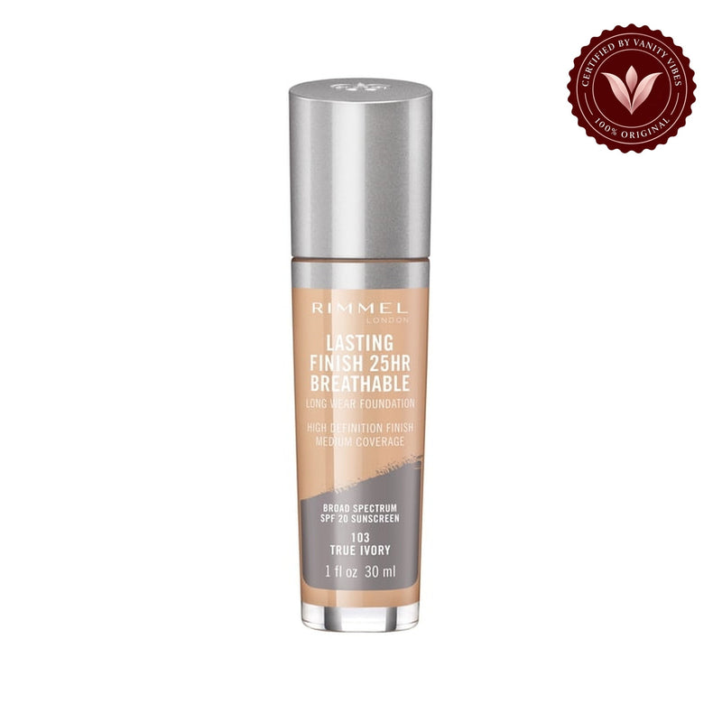 Rimmel London Lasting Finish Breathable Foundation, 103 True Ivory, 30 ml — secondary product image