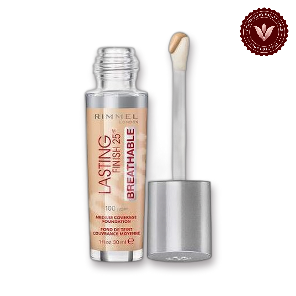 Rimmel London Lasting Finish Breathable Foundation, SPF 20, 100 Ivory, 30ml — product image 2